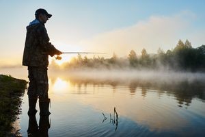 Fishing in ponds or rivers