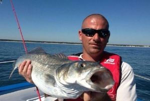 Sea fishing in boat