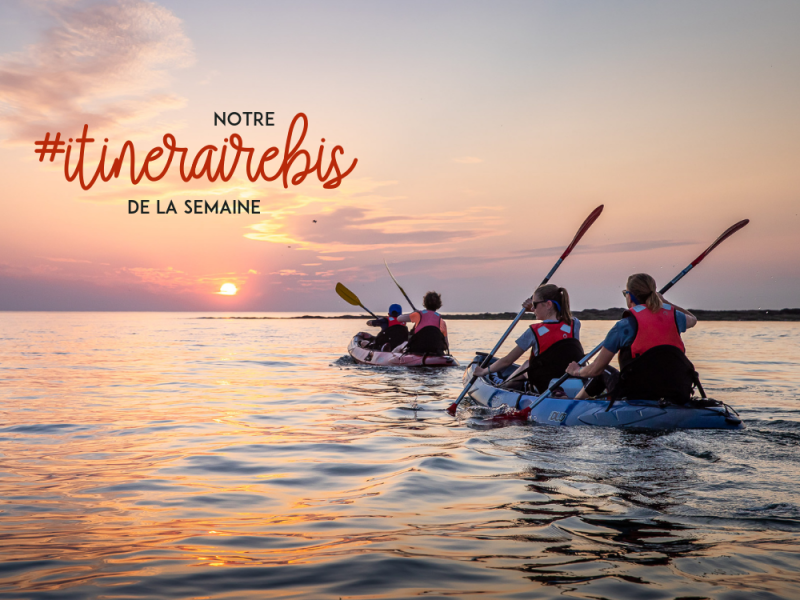 Kayak à Préfailles au couher du soleil 