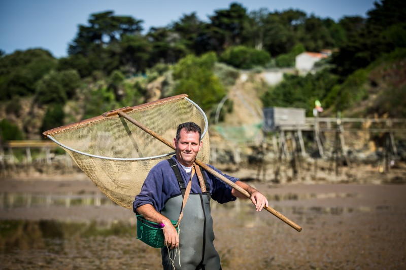 pêche à pied, marée basse, pêche aux crevettes, pêche à pied à La bernerie en Retz, pêche à pied à la Bernerie