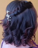 Balayage cheveux longs et natte