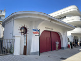 Panneau circuit interprétation du patrimoine rue de la Marine - Caserne des pompiers