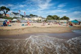 beach pornic creek sand bar terrace beach volleyball swimming young people