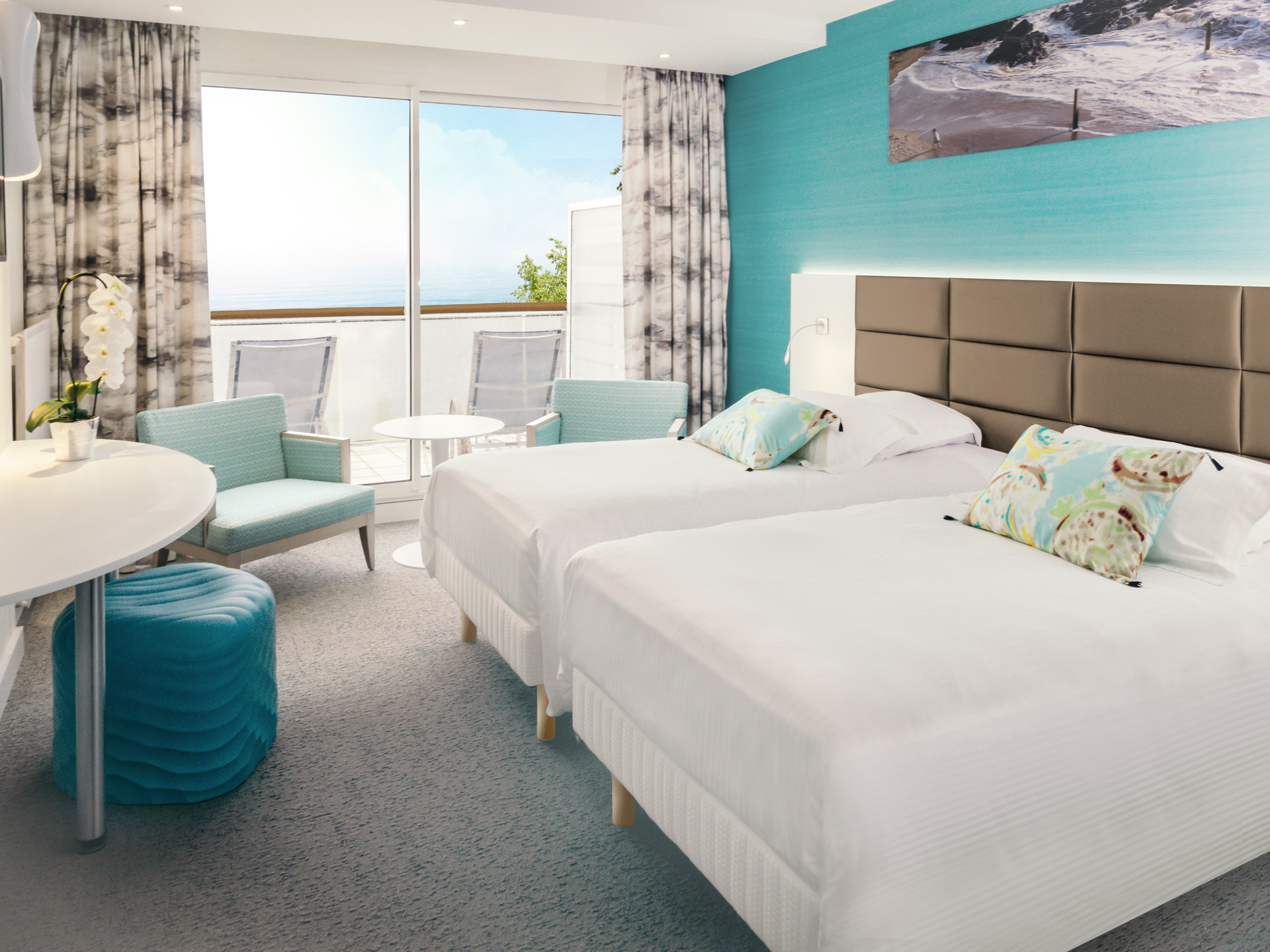 Alliance Pornic - Hôtel Thalasso & Spa twin room with a view