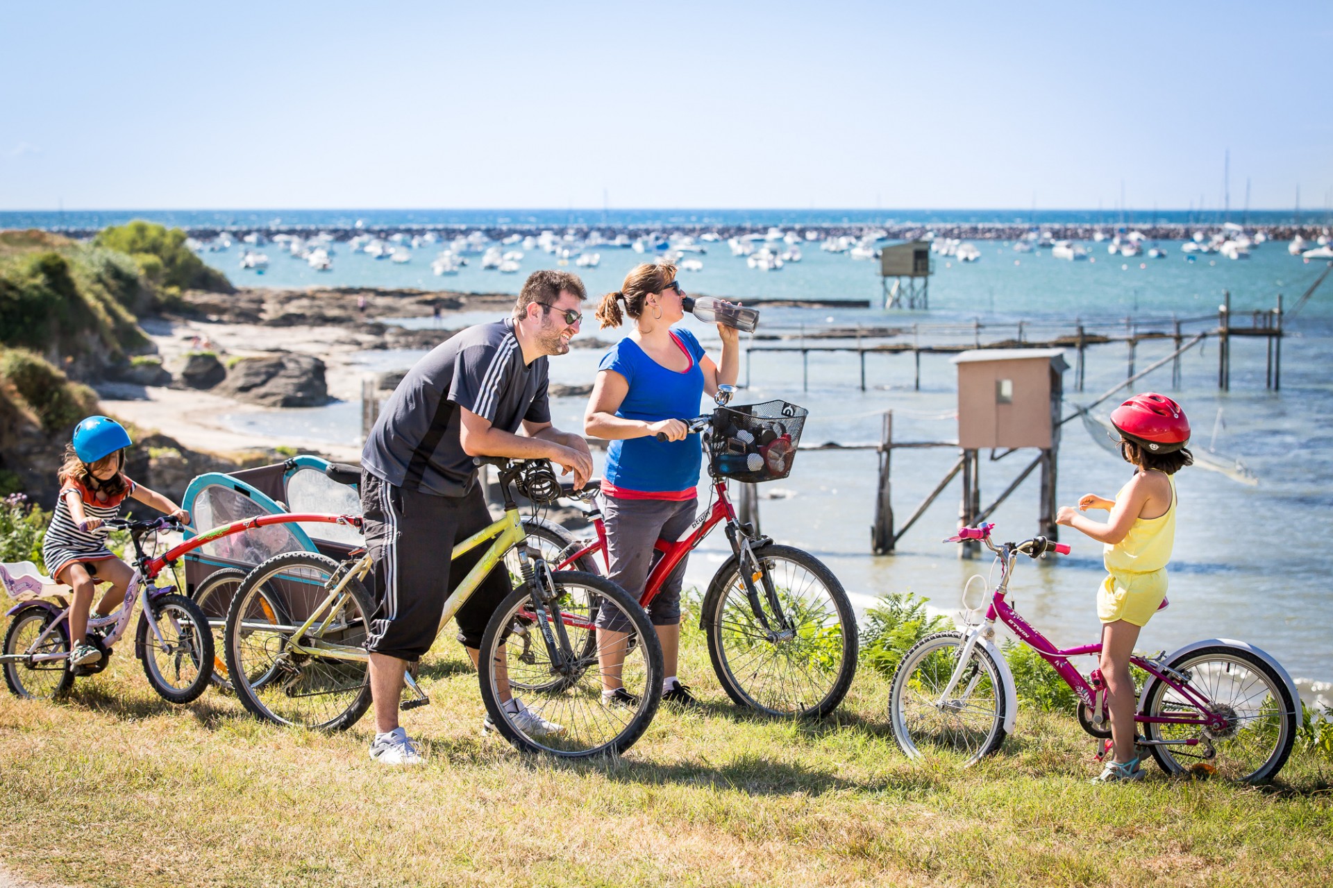 la plaine sur mer, sentier cyclable, vélo, balade, centre ville, port de gravette, circuit 4, campagne, mer, point de vue, bouée euler