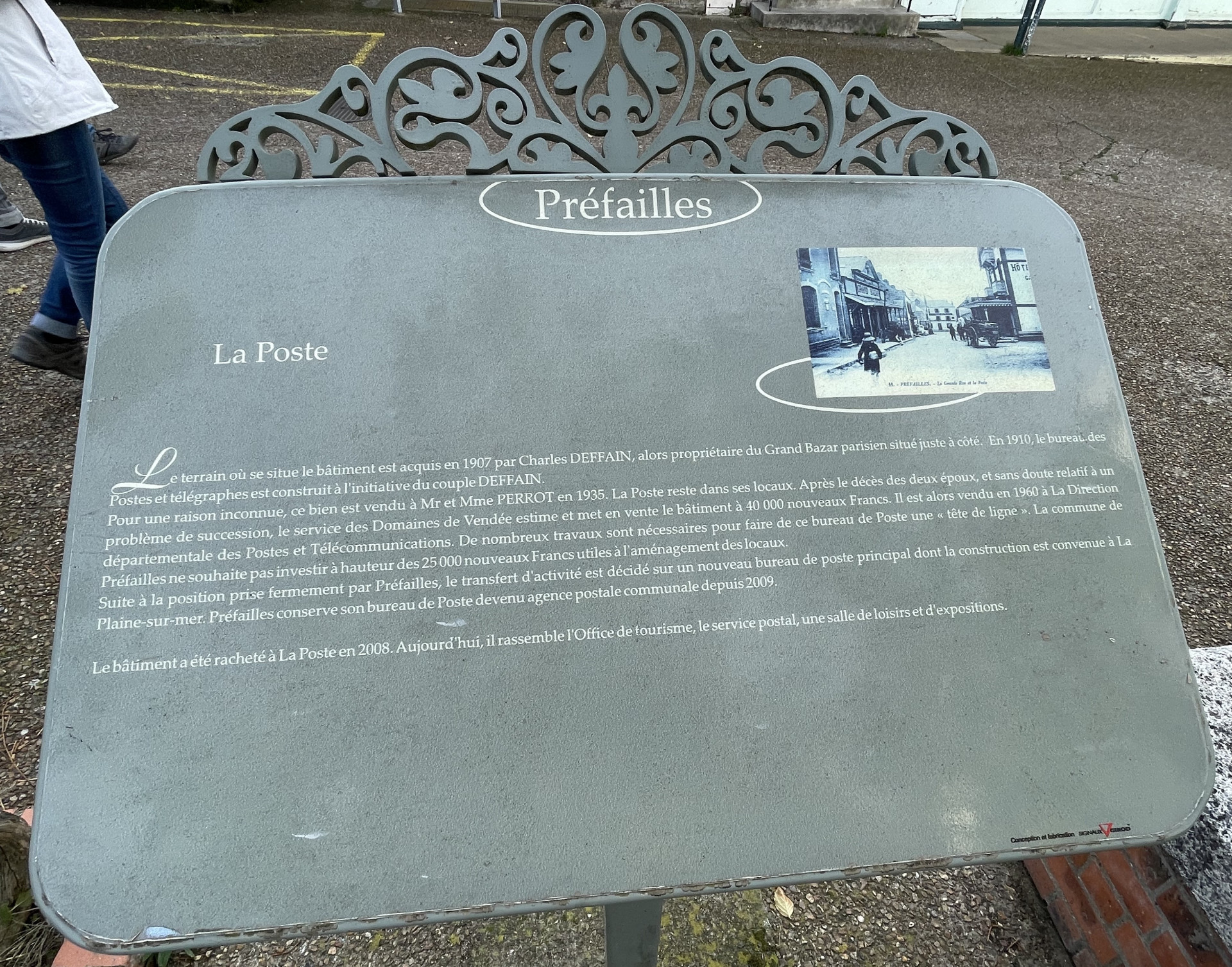 Panneau La Poste - Circuit de l'Histoire de Préfailles