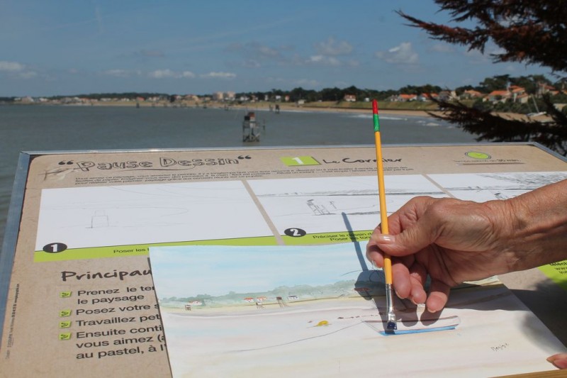 la plaine sur mer, le cormier, pause dessin, plage, enfant, coloriage