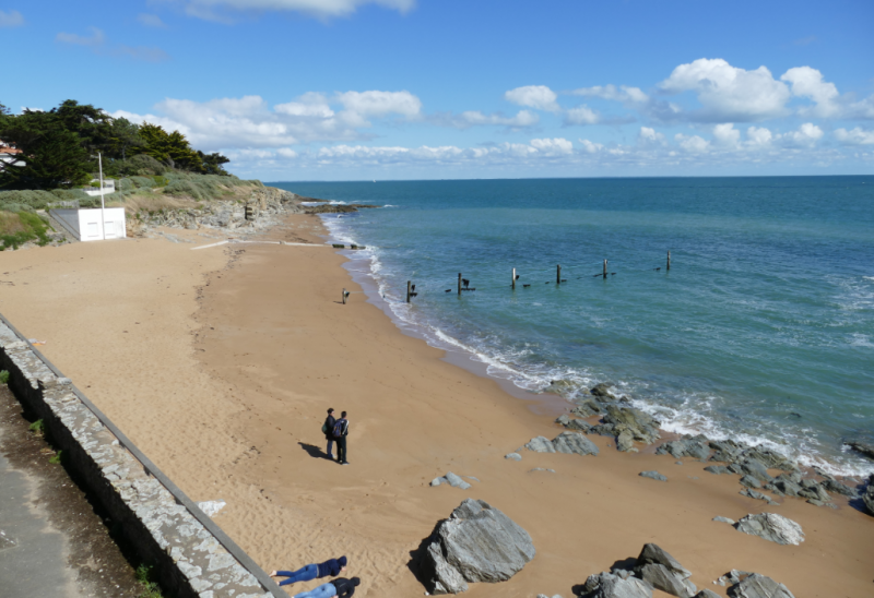 Plage de Port-Meleu, plage, sable, prefailles, cabines de plage, destination pornic, préfailles,