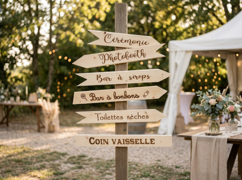 Signalétique originale mariage déco mariage