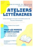Affiche ateliers litteraires, prefailles, bibliothèque, destination pornic, ateliers, littérature,