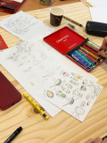 Atelier d'illustration en famillePornic, port et château mer et plage