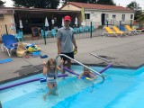 Swimming lessons with Philippe and Yoann	