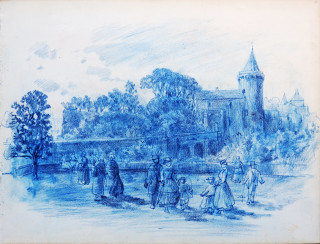 Artistes d'hier à Pornic - Château vu par le baron Olivier de Wismes