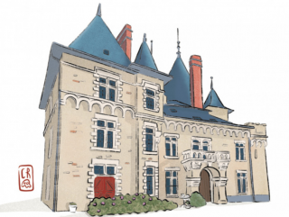 Atelier d'illustration : le château de Pornic, côté cour et jardins pornic