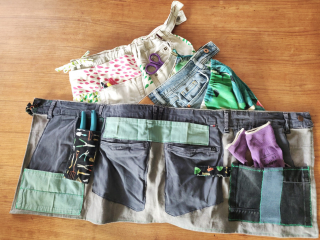 Atelier écogestes : tablier de jardin en jean pornic