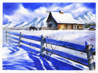 Atelier enfant 8 à 11 ans - Aquarelle hivernale