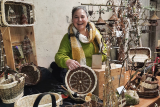 Christine dans son atelier à Sainte-Pazanne