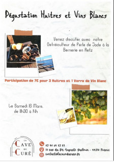 Dégustation huîtres et vins blancs à la cave du curé Pornic