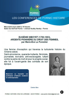 EUGENIE NIBOYET, PIONNIERE POUR LE DROIT DES DEMMES PORNIC