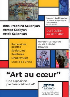 Exposition de peintures, sculptures, linogravures, encre de chine: art au coeur pornic