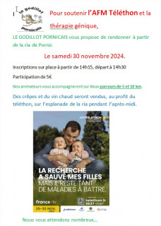 Téléthon : randonnées du Godillot Pornicais Pornic