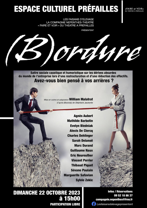 (b)ordure, préfailles, destination pornic, théâtre, espace culturel, compagnie nepenthes, atelier faire et voir, les faisans d'élevage