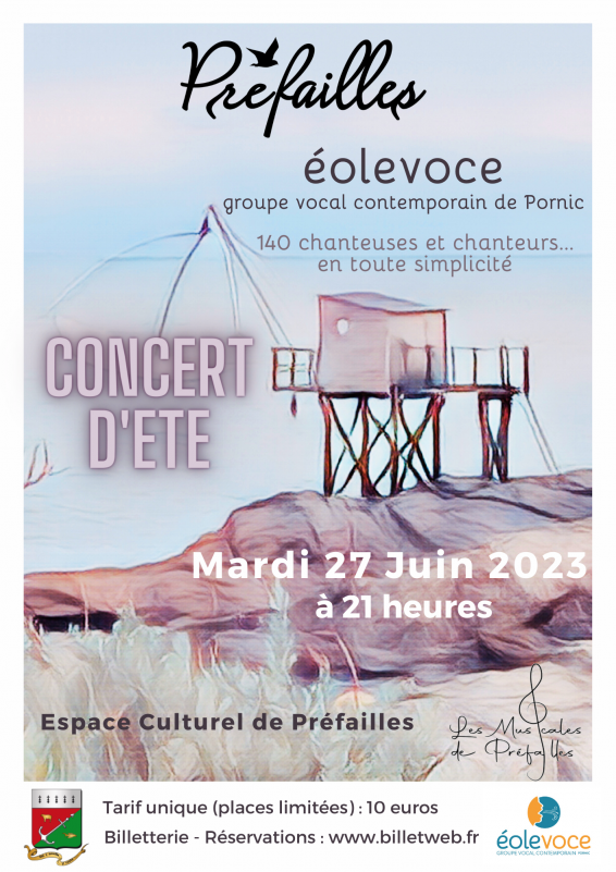 musicales de préfailles, concert d'été, destination pornic, espace culturel, eole voce, chorale, groupe vocal contemporain