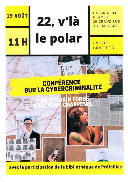 Affiche du Festival 22 V'la le polar, prefailles, bibliothèque, rencontre, débat, dédicaces, destination pornic,