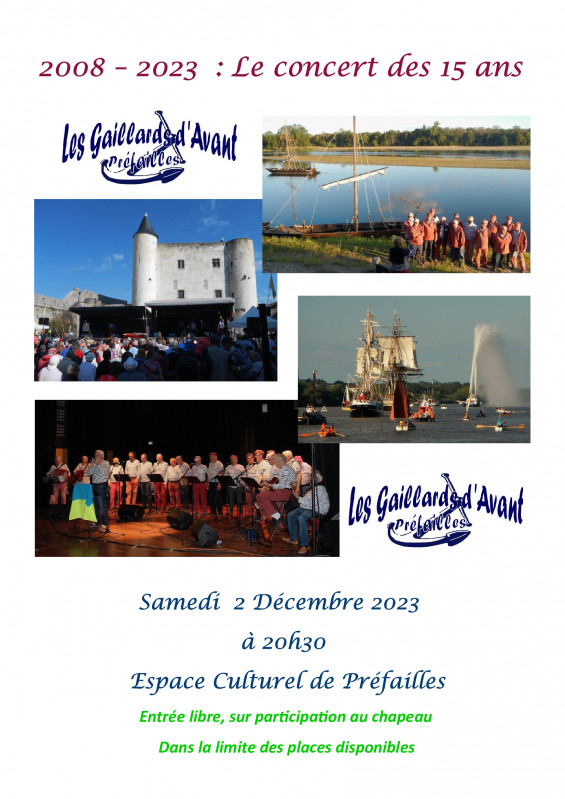 CONCERT DES 15 ANS DES GAILLARDS D'AVANT - Préfailles