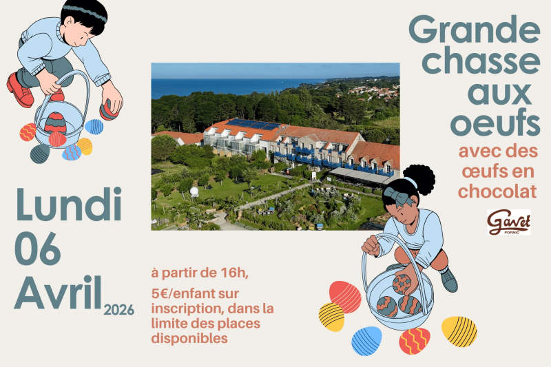 Kinderanimation: Ostereiersuche auf der Éco Domaine Pâques Destination Pornic