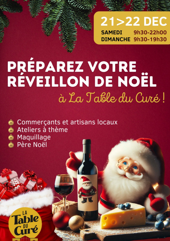 Animations de Noël à La Table du Curé Pornic atleirs père Noël photobooth coffret de nos merveilles ambiance musicale maquillage