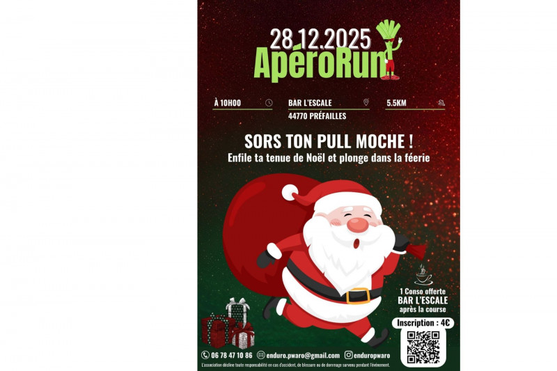 apérorun noël préfailles bar l'escale destination pornic course déguisement pull moche