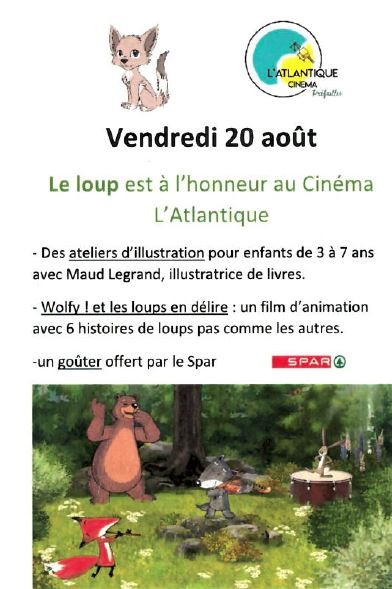 Après-midi enfant, cinéma, prefailles, loup, ateliers d'illustration, film d'animation, goûter, enfants,