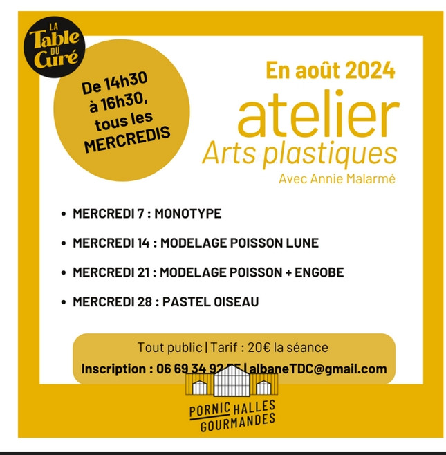Atelier arts plastiques à la Table du Curé Pornic
