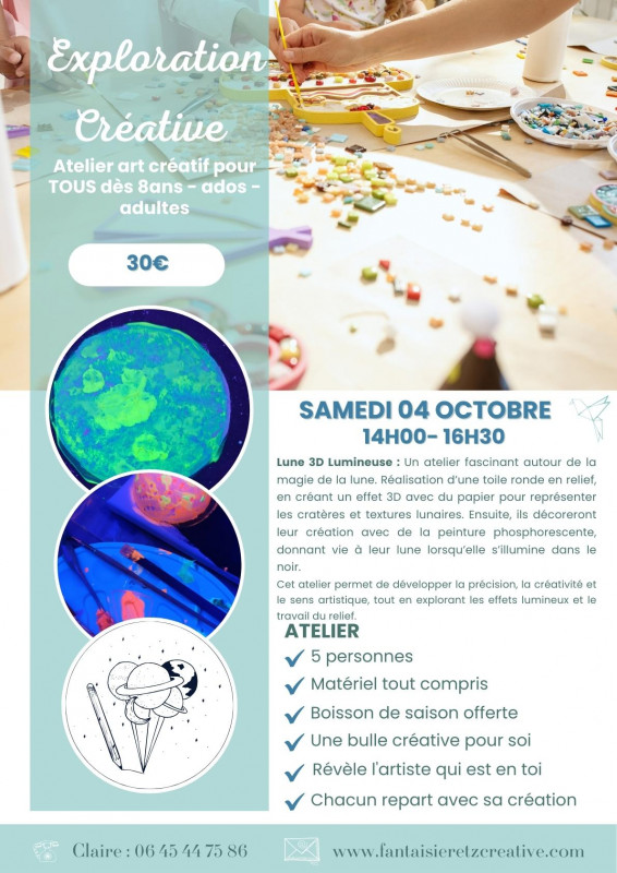 Atelier créatif dès 8 ans - Lune 3D lumineuse