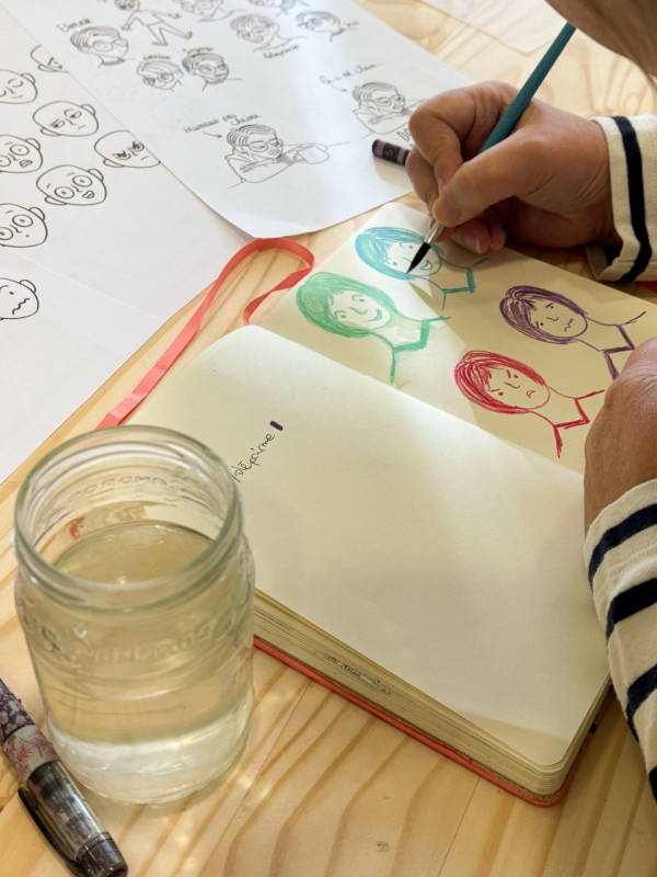 Atelier d'illustration enfants Pornic, port et château mer et plage