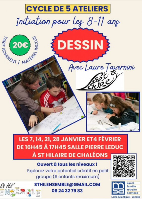 Atelier dessins cycle de 5 ateliers