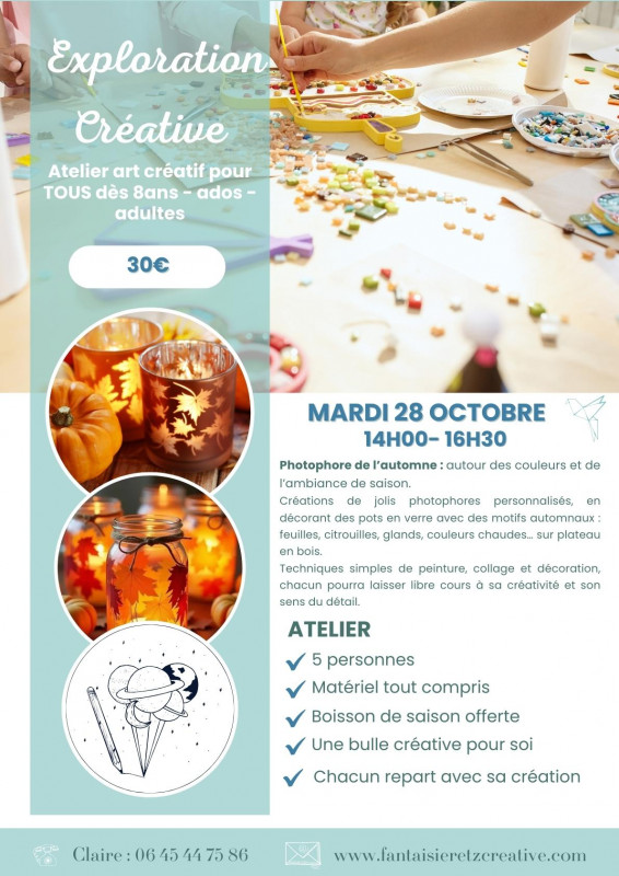 Atelier enfant dès 8 ans - Photophores des vacances
