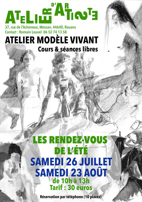 Atelier modèle vivant dessin peinture artiste Rouans Pornic