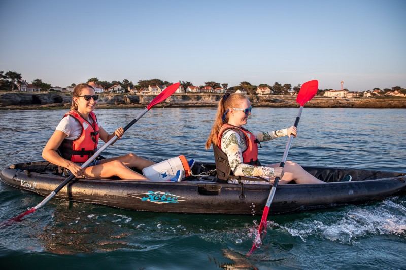 Balade en kayak au coucher du soleil à Préfailles