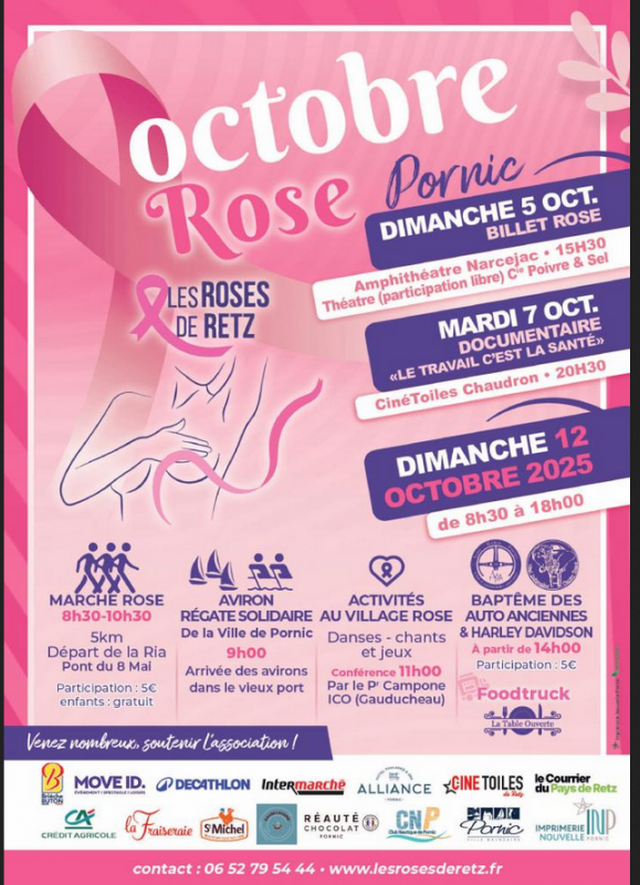 Billet rose théâtre Octobre rose pornic