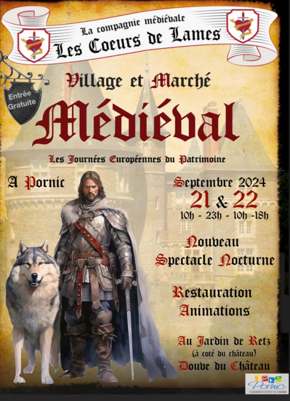 Campement médiéval Pornic journées du patrimoine coeurs de lames