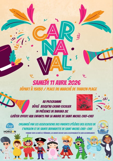 Carnaval des écoles Animations Saint-Michel-Chef-Chef Tharon-Plage Ecoles de l'Horizon et Ste Bernadette