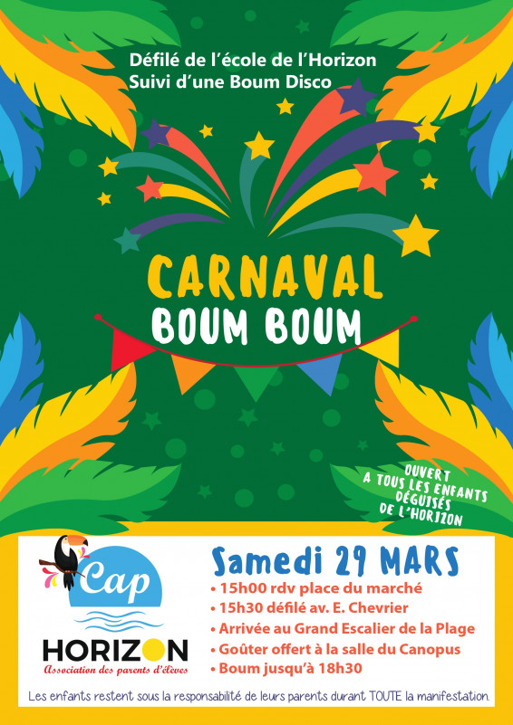 Schulkarneval Boum Boum Association parents élèves Cap Horizon Saint Michel Chef Chef Destination Pornic