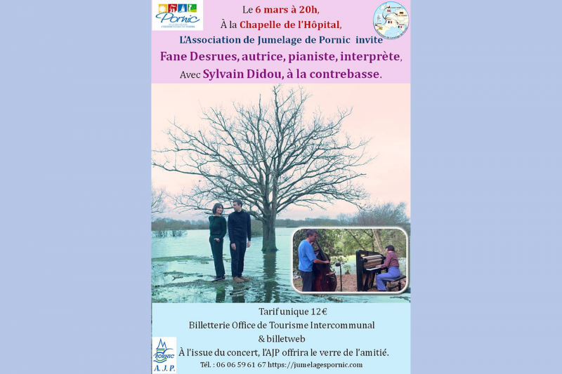 Concert : Fane Desrues journée des droits des femmes Destination Pornic