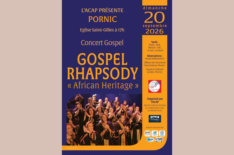 Concert : Gospel Rhapsody ACAP spectacle chorale Destination Pornic