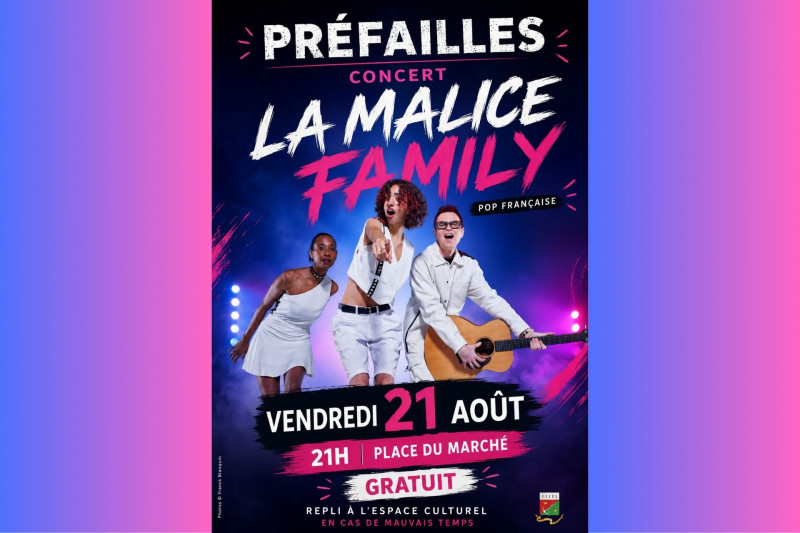 Concert podium avec La Malice Family