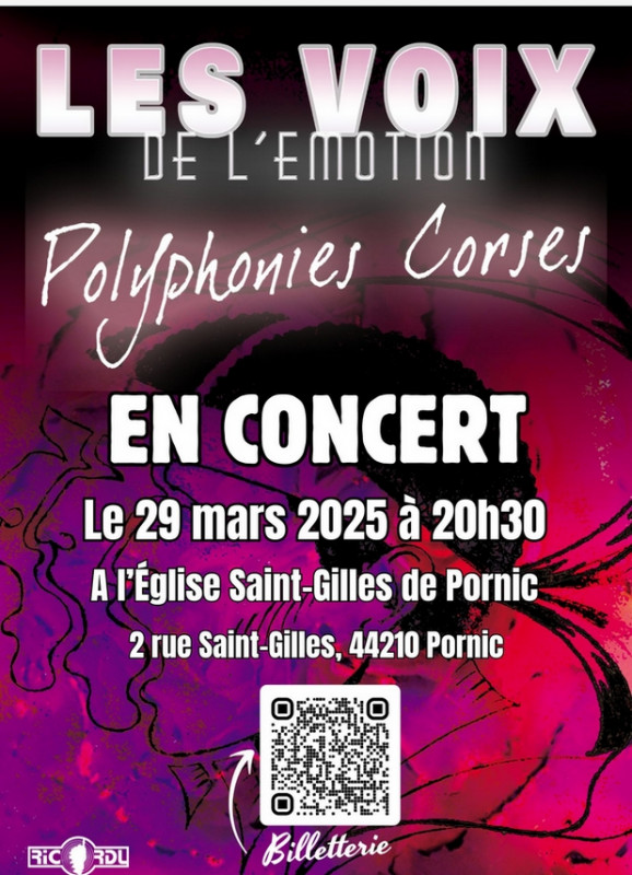  Concert: polyphonies corses/ les voix de l'émotion Pornic