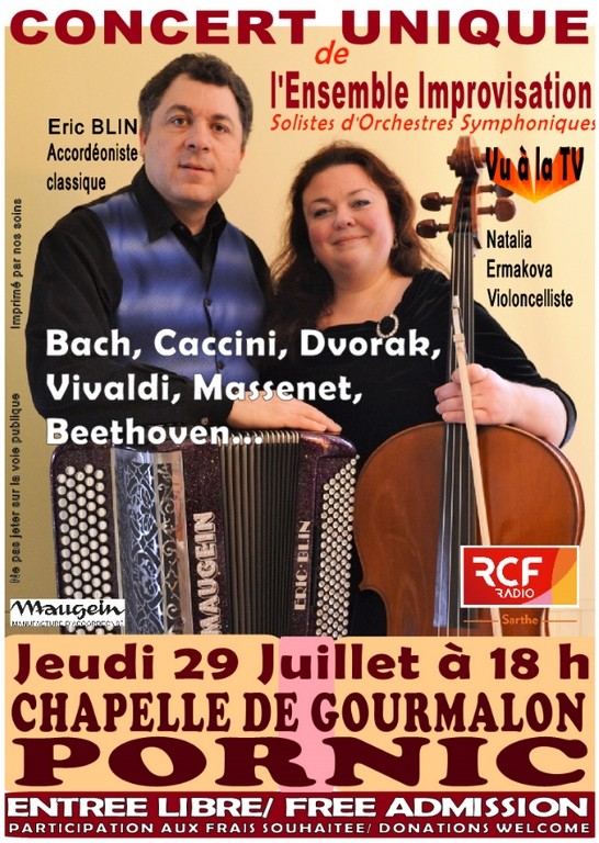 CONCERT UNIQUE DE L'ENSEMBLE IMPROVISATION PORNIC BACH CACCINI VIVALDI