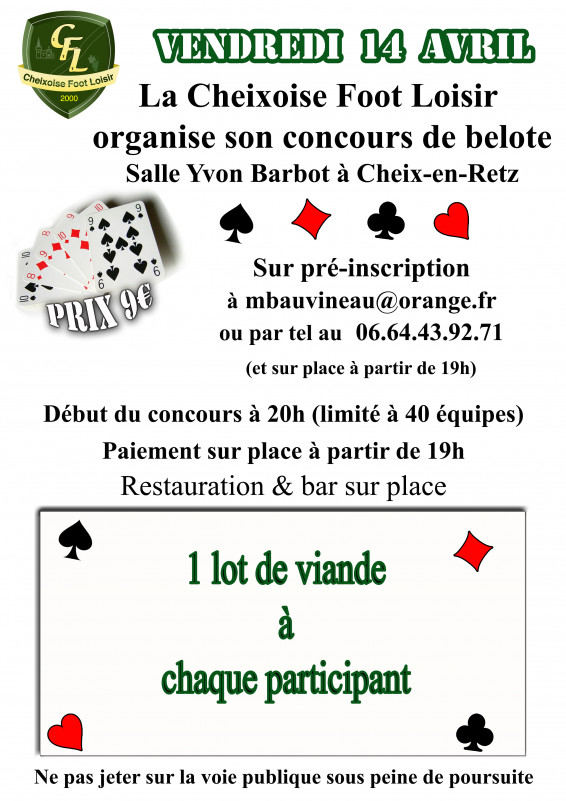 concours de carte, belote pornic, belote cheix en retz, belote pays de retz, concours belote loire atlantique, concours belote sainte pazanne, belote bourgneuf, belote villeneuve en retz, belote pays de retz